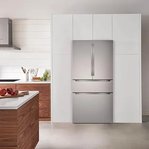 Bosch B36CL80ENS 36" 800 Series French Door Refrigerator with 20.5 cu. ft. Capacity, FarmFresh System, VitaFreshPro, LED Lighting and MultiAirFlow in Stainless Steel