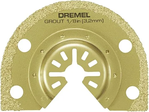 Dremel MM500 1/8-Inch Oscillating Multitool Blade for Grout Removal, Fast Cutting Carbide Accessory - Universal Quick- Fit Interface Fits Bosch, Makita, Milwaukee, and Rockwell, Gold