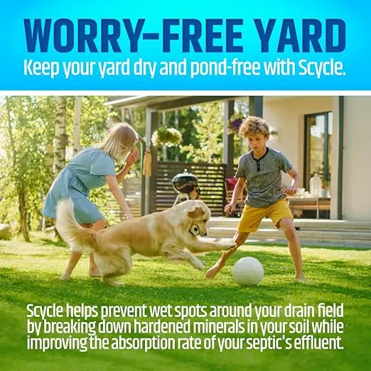 Septic Tank Treatment | 8 Month Supply 60 oz to Unclog Waste Line Pipes & Drain Fields, For Monthly Maintenance & Backup Prevention