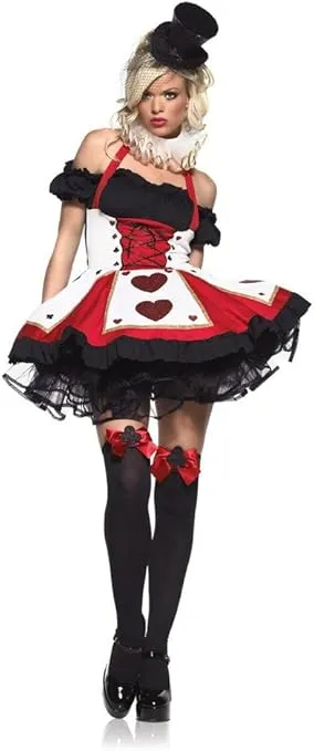 Pretty Playing Card Sexy Adult Costume - Medium/Large - Red/Black