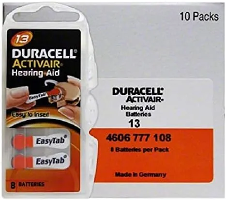 Duracell Activair Hearing Aid Batteries: Size 13 (80 Batteries)