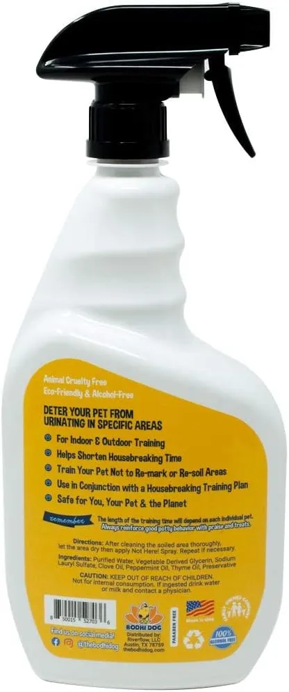 Bodhi Dog Not Here! Spray | Trains Your Pet Where Not to Urinate | Training Corrector for Puppies & Dogs | for Indoor & Outdoor Use | No More Marking | Made in The USA (32 Ounce)