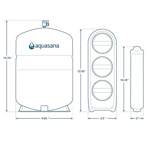 Aquasana SmartFlow™ Reverse Osmosis Water Filter System - High-Efficiency Under Sink RO Removes up to 99.99% of 90 Contaminants, Including Fluoride, Arsenic, Chlorine, and Lead - No Faucet
