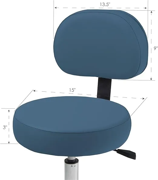 EARTHLITE Pneumatic Massage Salon Drafting Stool - No Leaking (vs. Hydraulic), Adjustable, Rolling, CFC-Free / Medical Spa Facial Chair