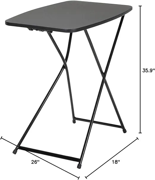 COSCO Multi-Purpose, Adjustable Height Personal Folding Activity Table, 2 Pack, Black