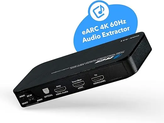 OREI eARC 4K 60Hz Audio Extractor, Converter Sound Bar 18G HDMI 2.0 ARC Support - HDCP 2.2 - Dolby Digital/DTS Passthrough CEC, HDR, Dolby Vision, Dolby Atmos HDR10 Support.