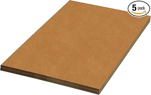 BOX USA Moving Corrugated Sheets large, 32"L x 48"W, 5-Pack | Corrugated Cardboard Sheets for Packing, Shipping and Storage 32x48