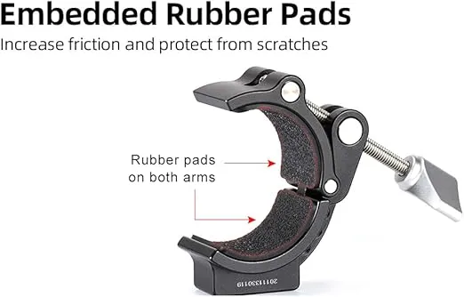 SunwayFoto Titan Tube Clamp CC-01 Accessory/Magic Arm Mount w 1/4" & 3/8" Sockets Ideal for 32mm & 36mm Legs