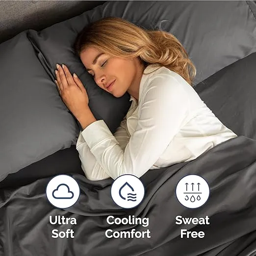 Extra Deep Pocket King Sheets - 4 Piece Breathable & Cooling Bed Sheets - Hotel Luxury Bed Sheet Set - Soft, Wrinkle Free & Comfy - Easily Fits Extra Deep Mattresses - Deep Pocket Charcoal Sheets Set