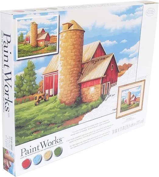 Dimensions On The Farm Paint by Number Kit for Adults and Kids, 14" x 11", Multicolor