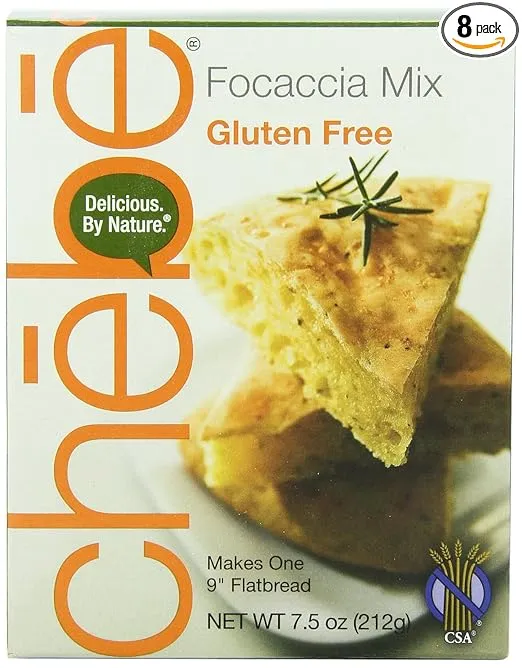 Chebe Bread Focaccia Flat Bread Mix, Gluten Free, 7.5-Ounce Bags (Pack of 8)