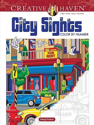 Creative Haven City Sights Color By Number (Adult Coloring Books: USA)