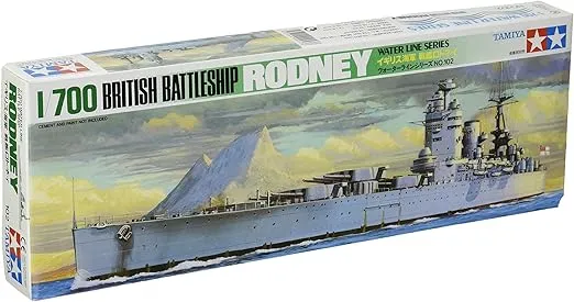 Tamiya 77502 1/700 British Rodney Battleship Plastic Model Boat Kit