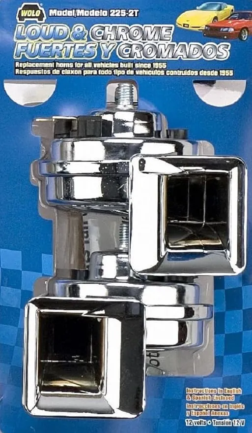 Wolo (225-2T) Loud and Chrome Horn Set - 12 Volt, Low and High Tone