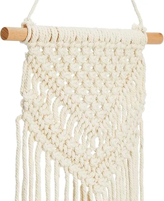 Okuna Outpost 2 Pack Bohemian Style Macrame Wall Hanging, Dreamcatcher Home Decor (White, 10 x 15 in)