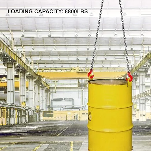 Vevor Chain Sling, 45359 Inch x 5 Ft Double Leg Lifting Chains with Grab Hooks, 4 Ton Capacity Lifting Slings, G80 Alloy Steel Double Leg Slings: Industrial & Scientific