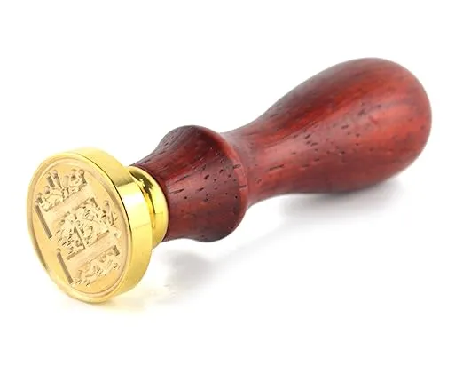 Samyo Wax Seal Stamp Kit Retro Creative Sealing Wax Stamp Maker Gift Box Set Brass Color Head with Vintage Classic Alphabet Initial Letter (H)