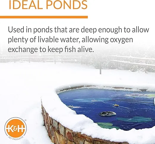 K&H Pet Products Thermo-Pond Perfect Climate Deluxe Pond Heater, Winter Survival Solution for Outdoor Pond Fish, Thermostatically Controlled Outdoor Pond Deicer - Black 250 Watts
