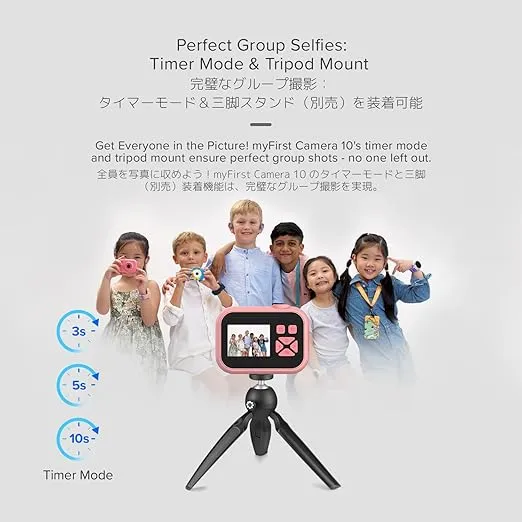 myFirst Camera 10 - Kids Digital Mini Camera for Boys and Girls with Durable Design, 5MP Photos and 1080p Video, Webcam, Tripod Adapter, Neck Lanyard, MicroSD Card, for Kids 3-12 (Blue)