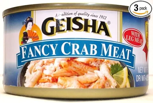 Geisha Wild Caught Fancy Crab Meat (Pack of 3) 6 oz Cans