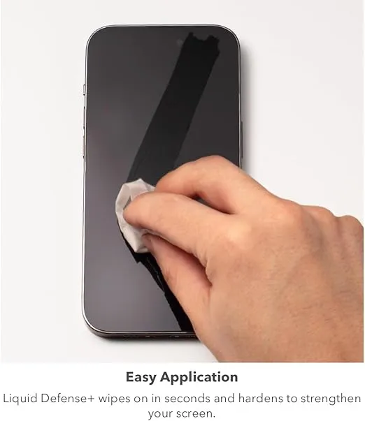 ZAGG InvisibleShield Liquid Defense+ Screen Protector with $250 Screen Repair Guarantee - Nano Technology Hardened Protection for Apple & Samsung Smartphones, Tablets, and Watches, Easy Application