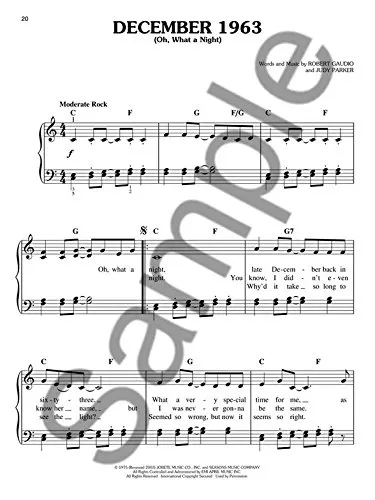 Jersey Boys: The Story of Frankie Valli & The Four Seasons Piano Sheet Music