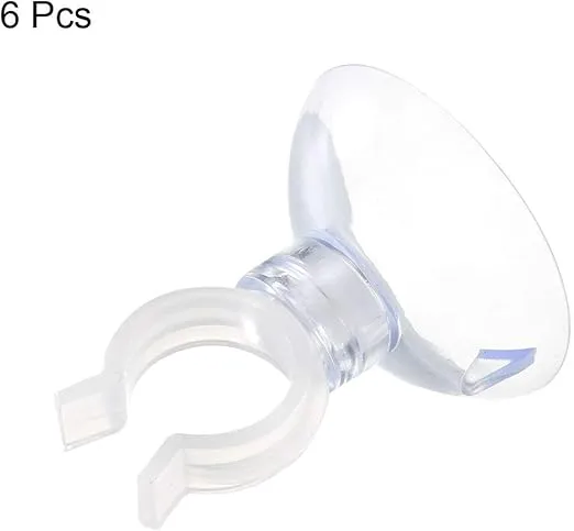 uxcell Aquarium Suction Cup Clips Airline Tube Holders Clamps for Fish Tank Clear 13mm 6Pcs