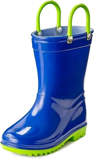 Toddler and Kids Rain Boots with Easy On Handles - Boys and Girls Colors and Designs – by Puddle Play