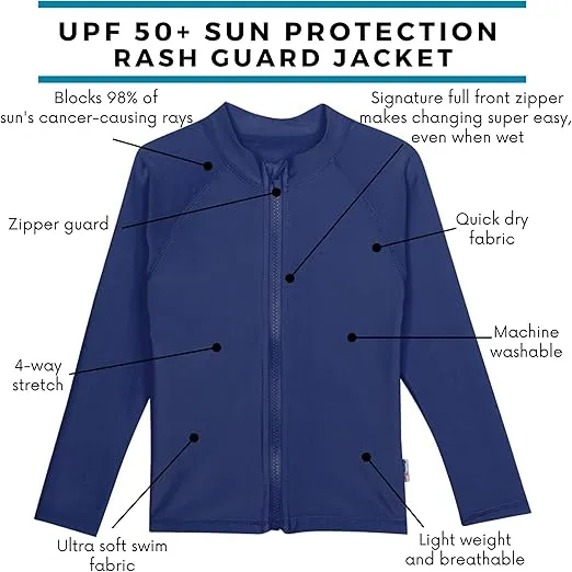 SwimZip UPF 50+ Long Sleeve Rash Guard for Boys' and Girls' - Baby, Toddler, Kids