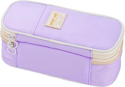 Dugio Big Pencil Case Large Capacity Pencil Bag with Zipper Pencil Pouch for Girls Boys Kids Adults Stationery Pencil Pen Case Organizer for School Office Purple