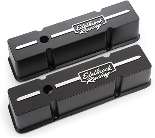 Edelbrock 41643 Valve Cover Kit (Race Series SBC Tall Black)