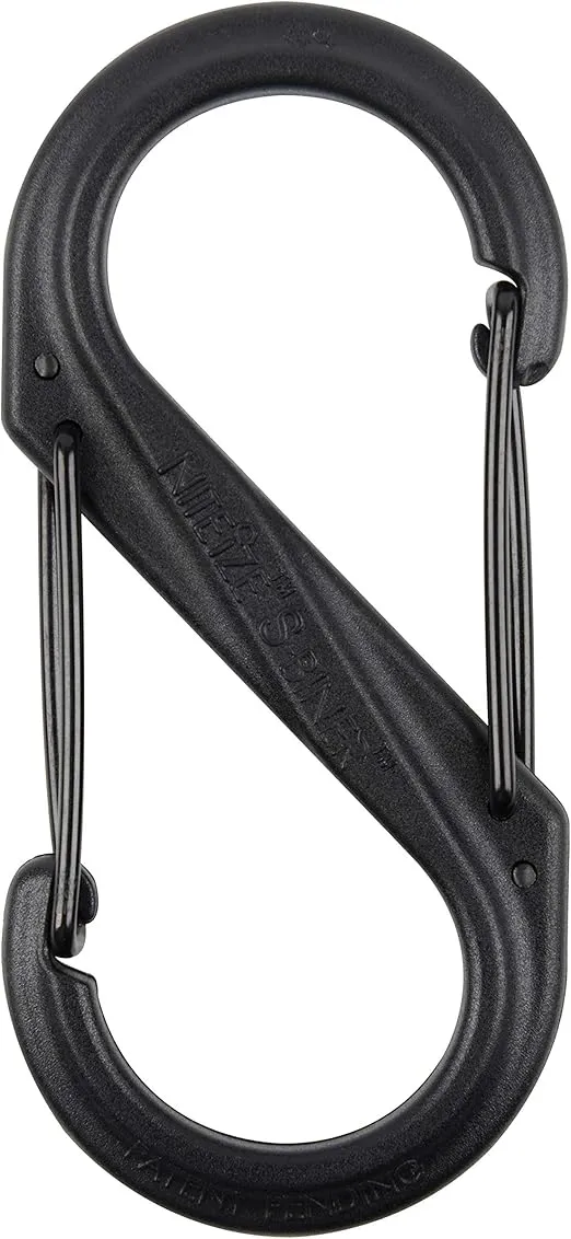 Carabiner Clip, 3-1/2 in., Plastic, Black