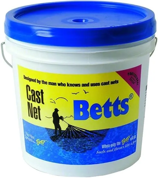 Betts 18-7 Professional Series Mullet Mono Cast Net, 7-Foot Length, 1-Inch Mesh, Clear Finish
