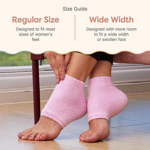 ZenToes Moisturizing Sleep Socks with Vitamin E, Olive Oil and Jojoba Seed Oil to Soften and Hydrate Dry Cracked Heels (Fuzzy Pink, Regular)