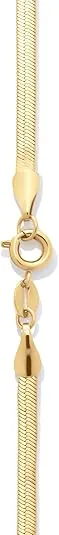 Amazon Essentials 14K Gold or Sterling Silver Plated Herringbone Chain