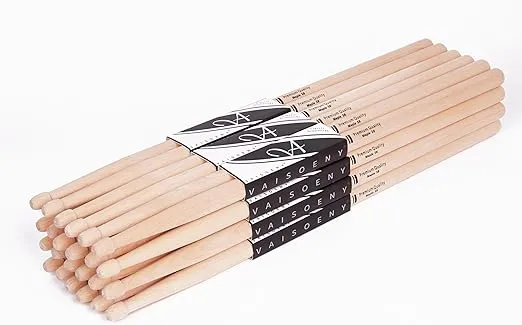 5B Drumsticks, Drum Sticks, Maple Drum Sticks 5B, 5B Drum sticks for Kids and Adults(12 Pairs)