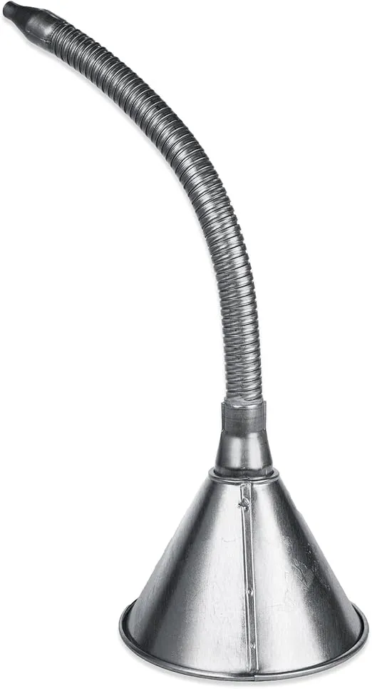 Funnel King 94460 1 Qt Galvanized Funnel W/ 14'' Flexible Spout, Multicolor