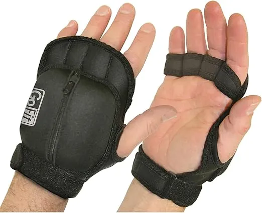 GoFit Weighted Neoprene Aerobic Gloves - One Size, Black, GF-Wag