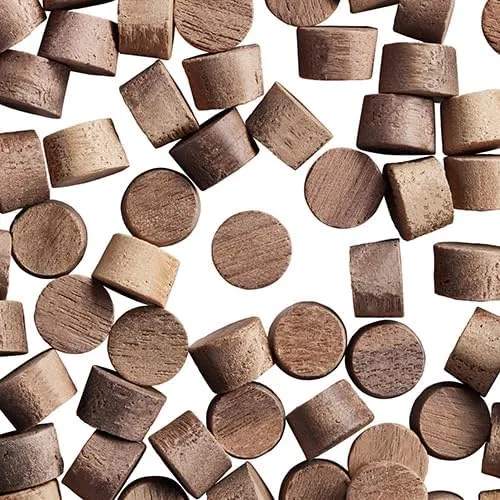 WidgetCo 3/8" Walnut Wood Plugs, Face Grain, Woodworking Plugs, Can Be Sanded, Stained, or Painted (Qty 100)