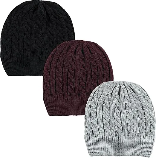 Hudson Baby Baby Knit Cuffed Beanie 3pk