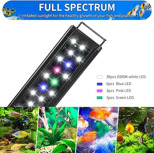 AQUANEAT LED Aquarium Light Full Spectrum for 18 Inch to 24 Inch Fish Tank Light Fresh Water Light
