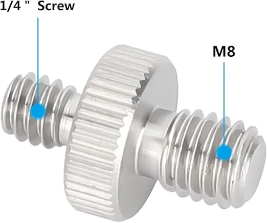 CAMVATE M8 Male to 1/4"-20 Male Stainless Steel Screw Adapter (2-Pack) - 3450