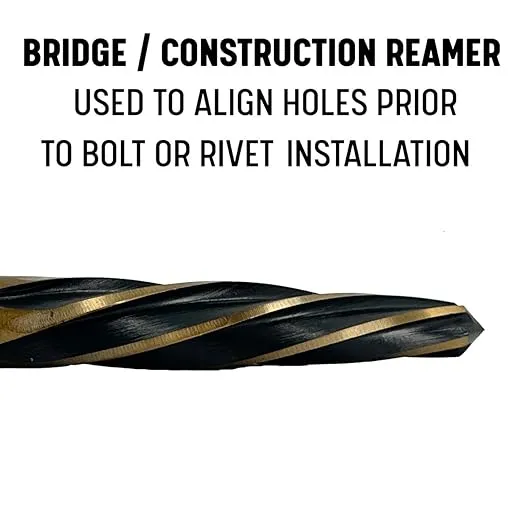Drill America KFDRBSS 11/16" Bridge/Construction Reamer with 1/2" Shank, Black and Gold Finish, KFD Series