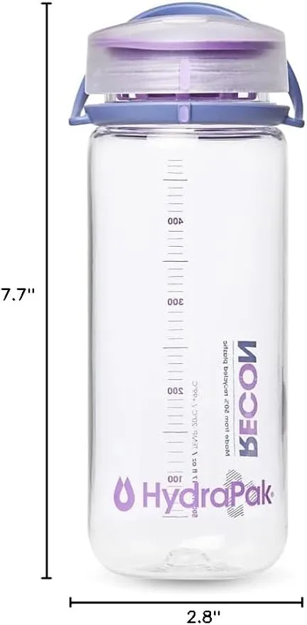 HydraPak Recon Twist & Sip - Wide Mouth Recycled Plastic Water Bottle (24oz or 32oz) - Eco Friendly, BPA Free, Easy Carry