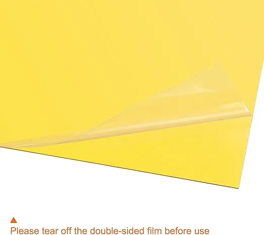 uxcell 4Pcs A4 Gel Light Lighting Filter Overlay Transparent Color Correction Plastic Vinyl PVC Sheets Photography Television Yellow