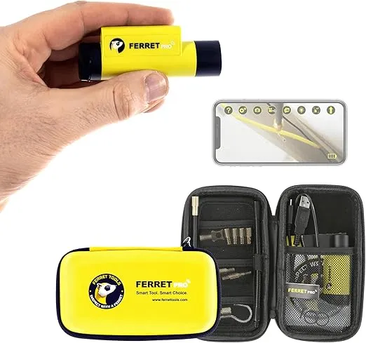 Ferret Pro Wireless Inspection Camera & Cable Pulling Tool - Multipurpose with App-Controlled Variable Focus and Super-Fast Charge