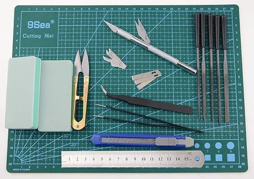 Professional 15 PCS Gundam Model Tools Kit Modeler Basic Tools Craft Set Hobby Building Tools Kit for Gundam Car Model Building Repairing and Fixing(F)