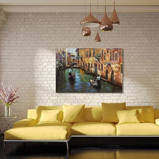 Empire Art Direct Venice Mixed Media Iron Hand Painted Dimensional Wall Art, 48" x 32" x 2.4", Ready to Hang