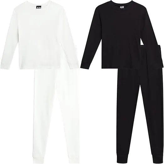 Boys' Thermal Underwear - 4 Piece Waffle Knit Top and Long John Set (Size: 2-18)