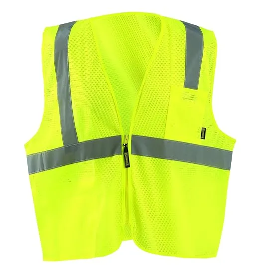 OccuNomix ECO-IMZ-Y4X High Visibility Value Mesh Standard Zipper Safety Vest, Class 2, 100% ANSI Polyester Mesh, 4X-Large, Yellow